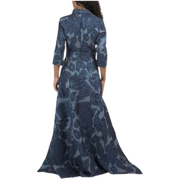 RENE BY RENE RUIZ Three-quarter Sleeve Fil Coupe Shirt Gown With Belt - Picture 2 of 3